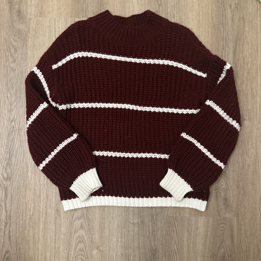 SHEIN Maroon Knit Sweater